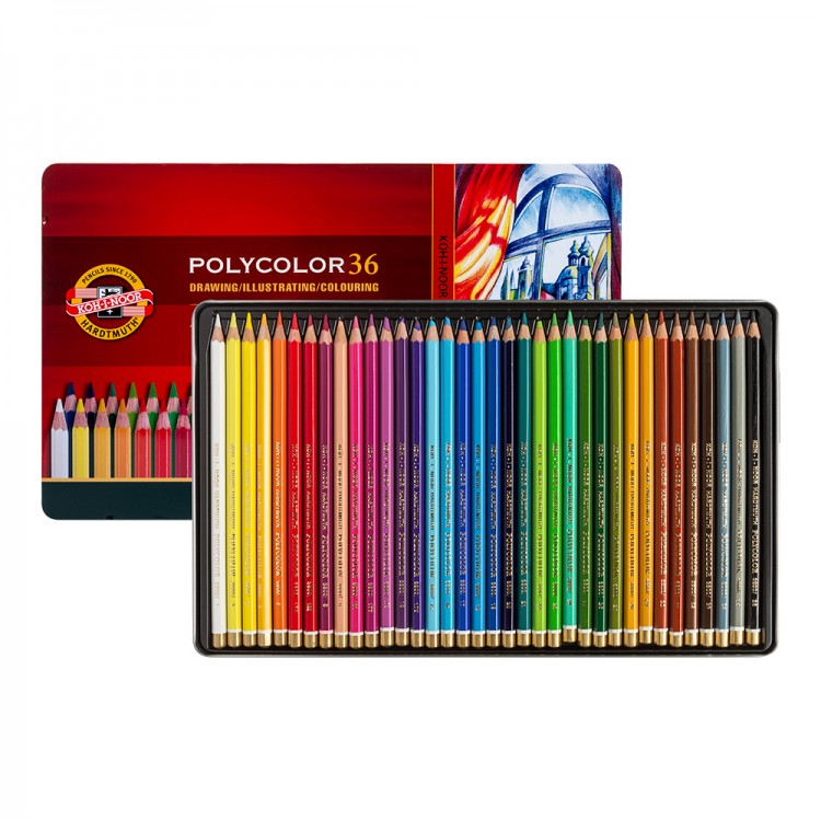 Koh-I-Noor : Polycolor : Crayon de Couleurs Artiste Série 3825 : Lot de 36