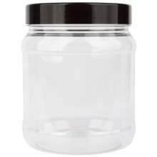JAS :Pot en Plastique Vide avec Couvercle : 1000ml