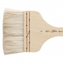 Silver Brush : Atelier Merlu : Manche Court : Plat : Taille 3in : 75mm Large
