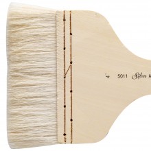 Silver Brush : Atelier Merlu : Manche Court : Plat : Taille 4in : 100mm Large