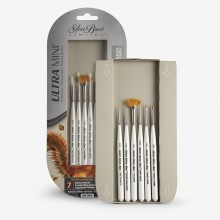 Silver Brush : Ultra Mini : Pinceau Taklon Or : Coffret de Base Détail Miniature de 6