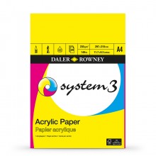 Daler Rowney : System 3 :Papier Acrylique: 230gsm : 20 Feuilles : A4