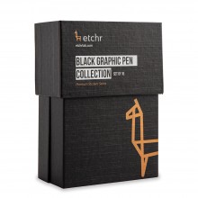 Etchr : Black Graphic Pen Collection : Set of 16