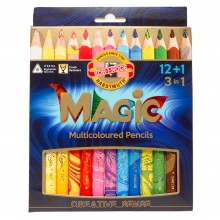 Koh-I-Noor : Jumbo : Crayon de Couleurs en Triangle 3408 : Kit Magic Lot de  13 : FSC 100%