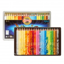 Koh-I-Noor : Jumbo : Crayon de Couleurs en Triangle 3408 : Kit Magic Lot de  24 : FSC 100%