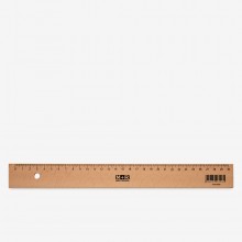 M+R : Wooden Ruler With Metal Insert : 30cm (Apx.12in)