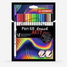 Stabilo : Pen 68 : Brush Pen : Arty Wallet Set of 18