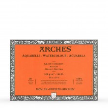 Arches : Aquarelle : Bloc : 36x26cm : 20 Feuilles : Encollé : Grain Torchon