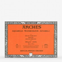 Arches : Aquarelle : Bloc : 40x30cm : 20 Feuilles : Encollé : Grain Torchon