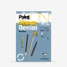 Clairefontaine : PaintOn : Glued Pad : 250gsm : 15 Sheets : A5 : Denim Blue
