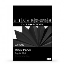 Daler Rowney : Canford : Papier Noir : Bloc : 150g : 30 Feuilles : A3