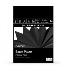 Daler Rowney : Canford : Papier Noir : Bloc : 150g : 30 Feuilles : A4