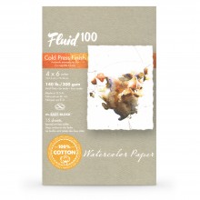 Global : Fluid 100 Easy Block : Papier Aquarelle : 300gsm : 11x15cm : Grain Fin