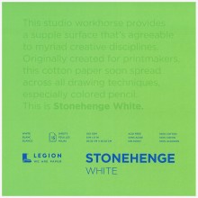 Stonehenge : Bloc Papier Art de Qualité  : 8x8in : 15 Feuilles : Blanc : Surface Lisse / Fini Vélin