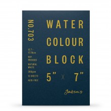 Jackson's : Watercolour Paper : Block : 300gsm : 15 Sheets : 5x7in (Apx.13x18cm) : Hot Pressed