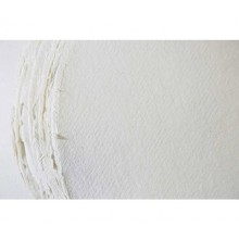 Khadi :Papier Rond : Toucher Tissu: Blanc :320gsm : Grain Torchon : 56cm de Diamètre