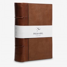 Peg and Awl : Harper : Hand Bound : Leather Tome : 9.4 x 6.6in : 190 Sheets : Brown