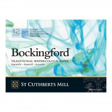 Bockingford : Bloc Encollé : 5x14in : 300gsm : 12 Feuilles : Grain Fin