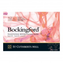 Bockingford : Bloc Encollé : 7x10in : 300gsm : 12 Feuilles : Grain Satiné