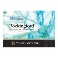 Bockingford : Bloc Encollé : 8.2x11.8in : A4 : 300gsm : 12 Feuilles : Grain Fin