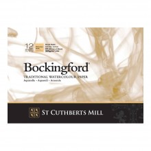 Bockingford : Bloc Encollé : 8.2x11.8in : A4 : 300gsm : 12 Feuilles : Grain Torchon