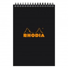 Rhodia :Cahier de Notes avec Spirales : Couverture Noire : 80 Feuilles : A4