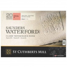 Saunders Waterford : Papier Aquarelle Bloc : 300gsm : 14x20in : 20 Feuilles : Grain Satiné