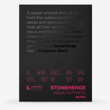 Stonehenge : Aqua Black Watercolour Paper Pad : 140lb (300gsm) : 9x12in (Apx.23x30cm) : Hot Pressed