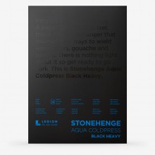 Stonehenge : Aqua Black Heavy Watercolour Paper Pad : 300lb (600gsm) : 10x14in (Apx.25x36cm) : Cold Pressed : Not