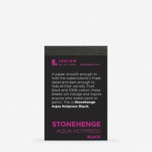 Stonehenge : Aqua Black Watercolour Paper Pad : 140lb (300gsm) : 6.3x9.5cm (Apx.2x4in) : Hot Pressed : Sample : 1 Per Order