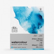 Winsor & Newton : Classic : Watercolour Paper : Gummed Pad : 300gsm : 12 Sheets : Cold Pressed : 10x14in (Apx.25x36cm)