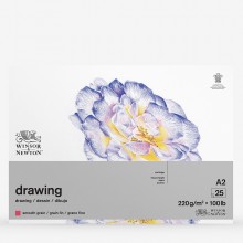 Winsor & Newton : Heavy Weight Drawing : Cartridge Gummed Pad : 220gsm : Smooth : 25 Sheets : A2