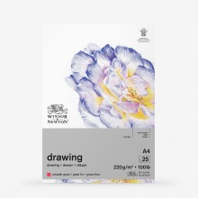 Winsor & Newton : Heavy Weight Drawing : Cartridge Gummed Pad : 220gsm : Smooth : 25 Sheets : A4