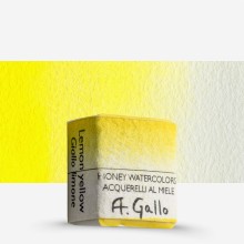 A. Gallo : Handmade Watercolour Paint : Half Pan : Lemon Yellow