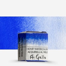 A. Gallo : Handmade Watercolour Paint : Half Pan : Ultramarine Blue, Dark