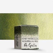 A. Gallo : Handmade Watercolour Paint : Half Pan : Olive Green Deep