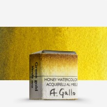A. Gallo : Handmade Watercolour Paint : Half Pan : Green Gold