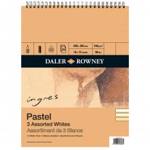 Daler Rowney : Ingres Pastel Papers : Spiral Pads : 3 Shades of White