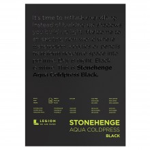 Stonehenge : Aqua Black Watercolour Paper Pad : 140lb (300gsm) : 5x7in (Apx.13x18cm) : Cold Pressed : Not