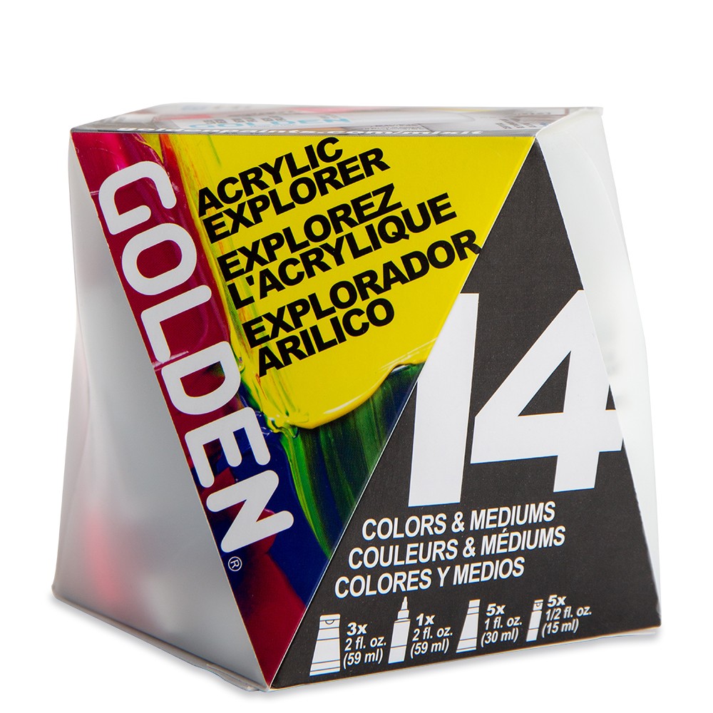 Golden : Heavy Body : Acrylic Paint : A-Z Box Set : Set Of 14 Samples