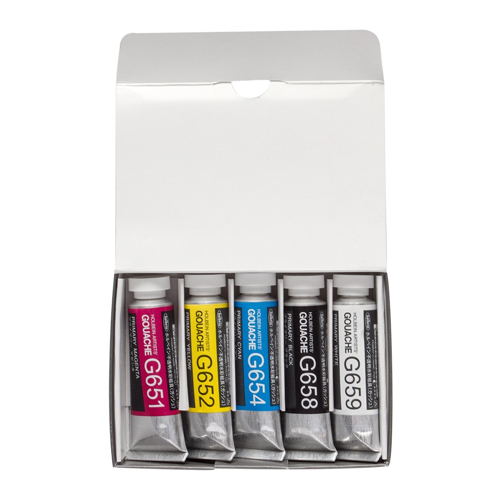 Holbein : Artists' : Gouache Paint : 15ml : Primary Set of 5
