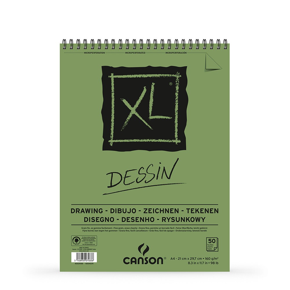 Canson : XL : Drawing : Spiral Pad : 160gsm : 50 Sheets : A4