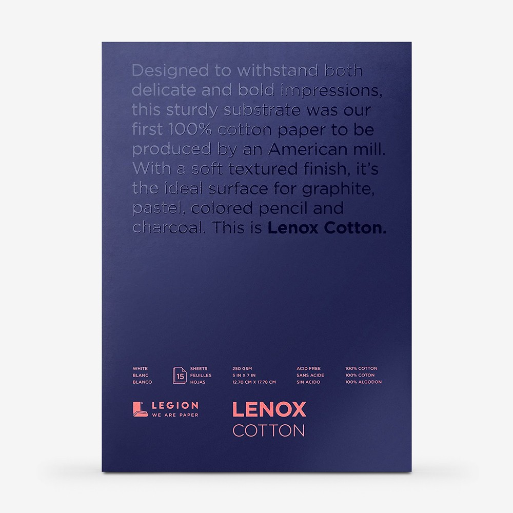 Lenox 100 : Fine Art Paper Pad : 250gsm : 5x7in : White
