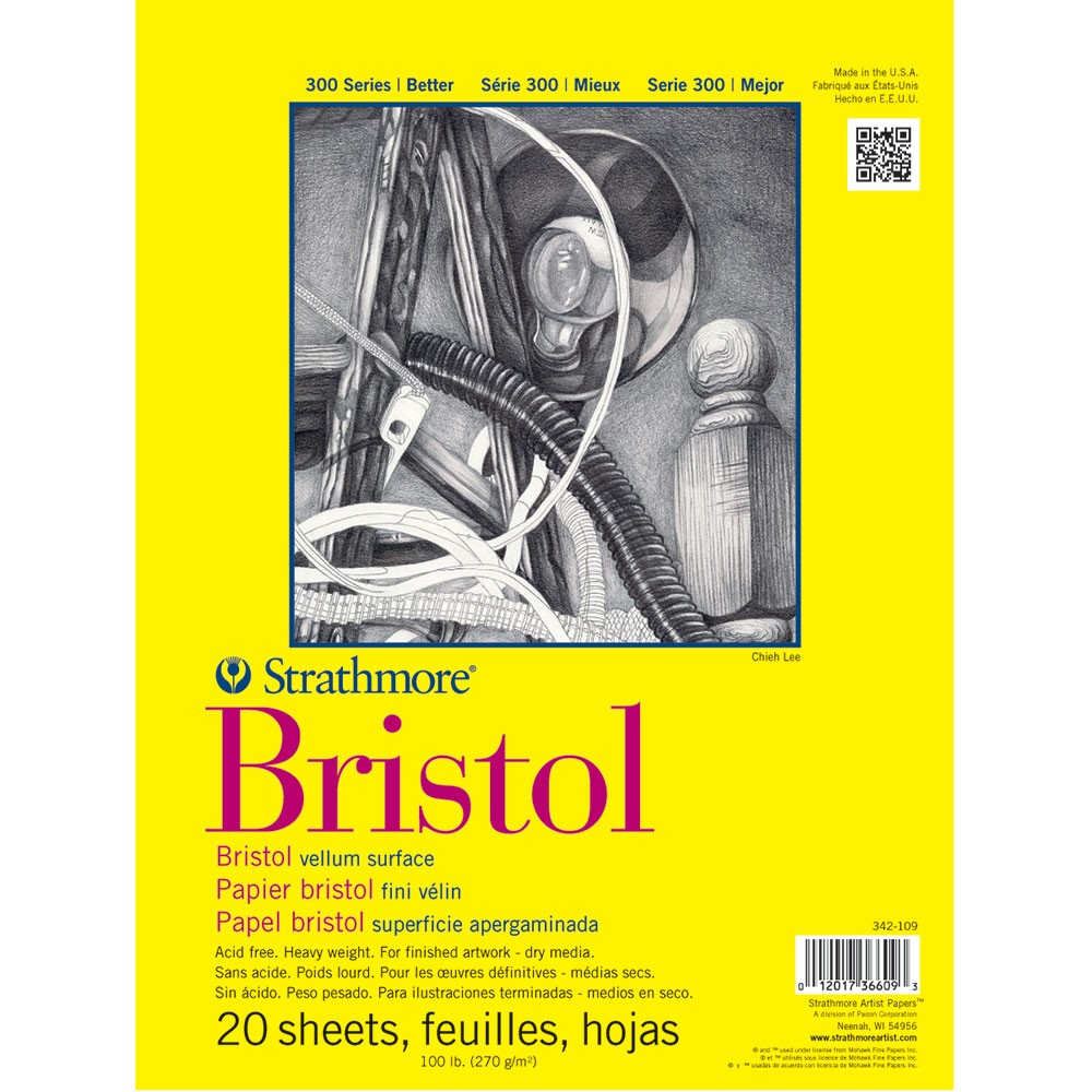 compartir Pila de cortesía Strathmore : 300 Series : Bristol Paper : Pad : 9x12in : 20 Sheets : Vellum  | Jackson's Art Supplies