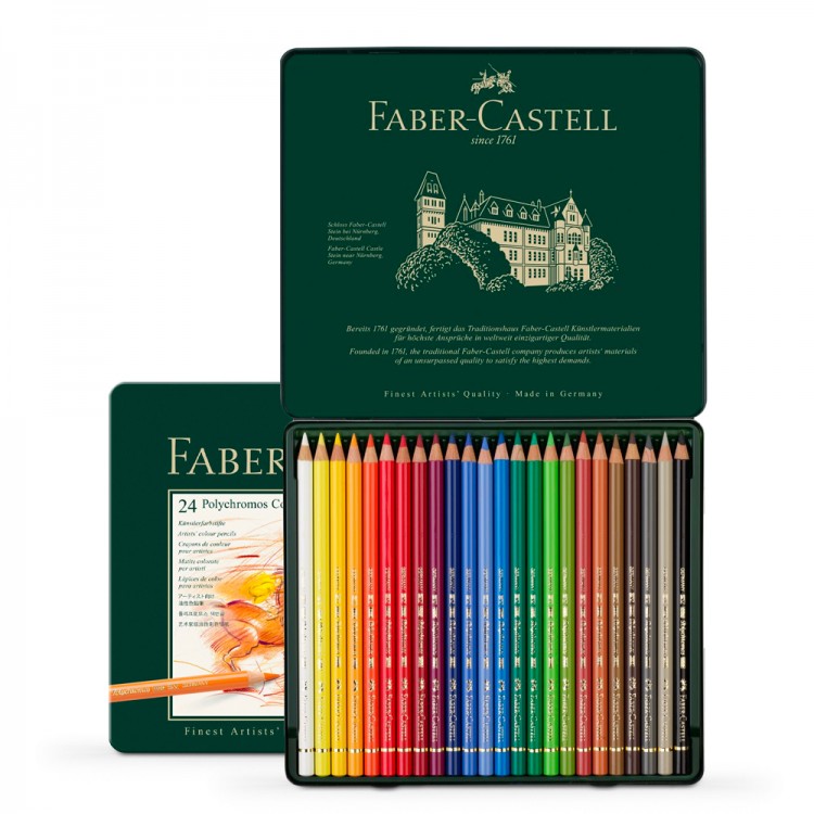 Faber Castell Polychromos Lápices de color de calidad de artista Conjunto de 24