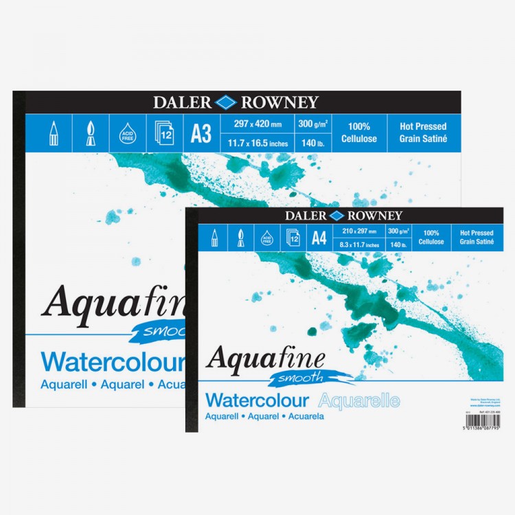 Daler Rowney : Aquafine Watercolour Paper : Gummed Pads : Smooth