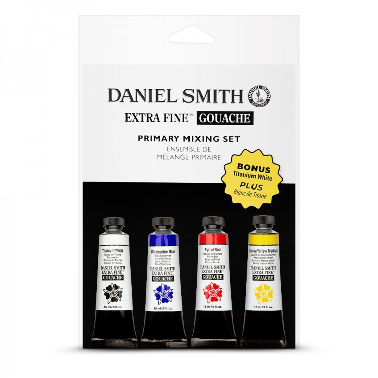Daniel Smith : Extra Fine Gouache : Primary Mixing Set : 4 x 15ml Tubes