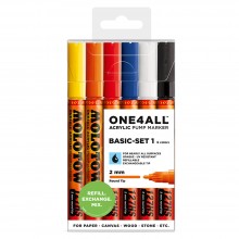 Molotow : One4All : 127HS : Acrylic Marker : Basic Set 1 : 6 Colours