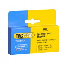 Tacwise : 53 Series Staples : 4mm : Box of 2000