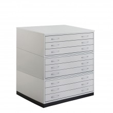 Vistaplan : Wooden Traditional Planchest : 9 Drawer A1 : Grey : UK Only